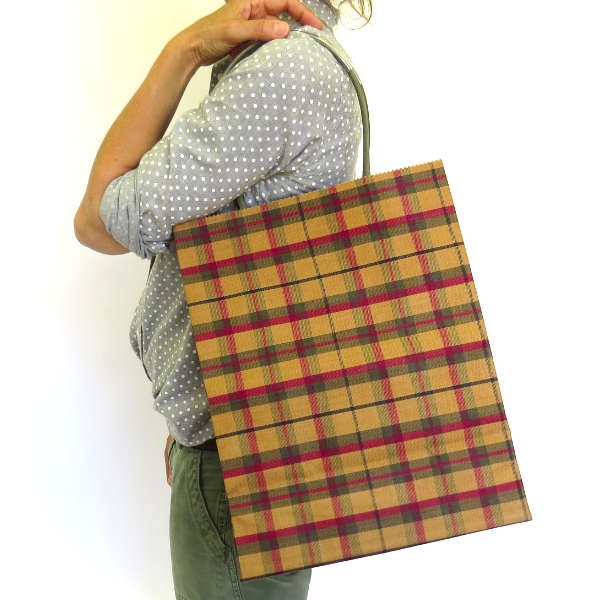 Brave Brown Bag pattern wax cotton maxi cedar maple plaid