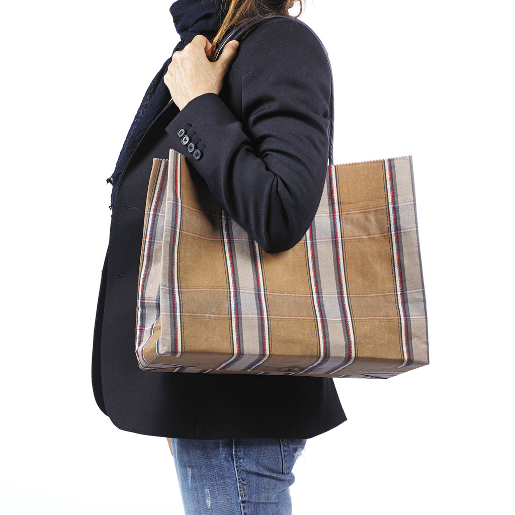 Brown check hotsell tote bag