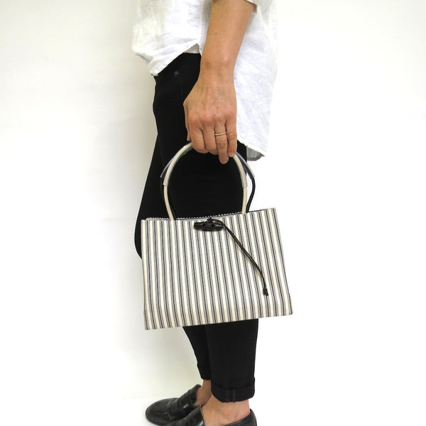 Brave Brown Bag pattern wax cotton mini ebony stripe